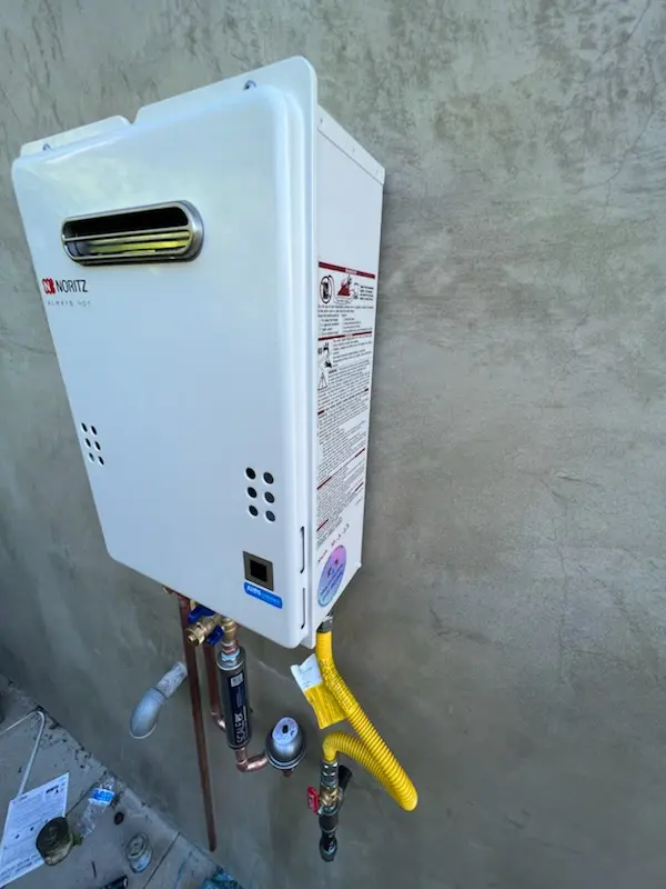 Tankless water heater installation for Patriot Place homes